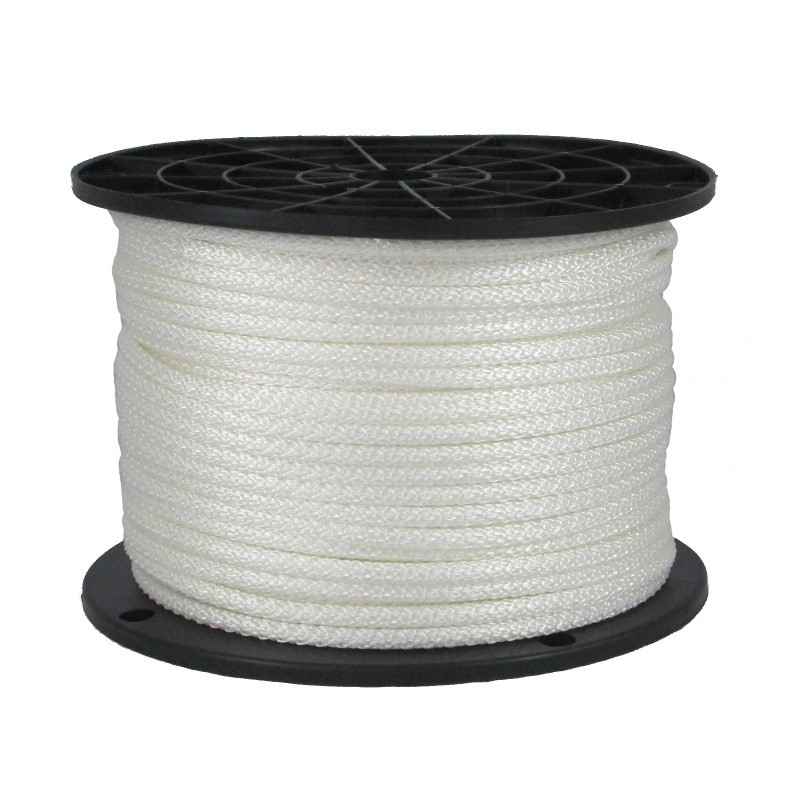 1/8 Inch White Dacron Polyester Rope - 1000 Foot Spool Solid Braid - Industrial